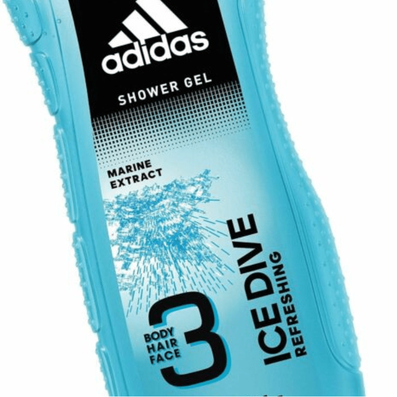 Adidas 3in1 Ice Dive Shower Gel for Body, Face & Hair 400ml DS Cosmetics